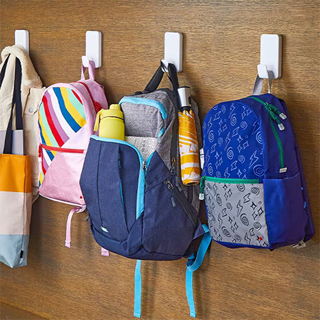 command hooks for school bags and clothes