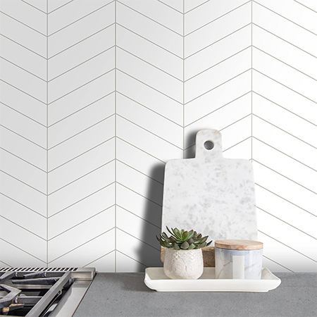 chevron design tiles for kitchen backsplash