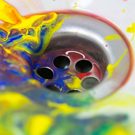 As with many other DIY products, paint should never be flushed down a toilet or poured into a drain.