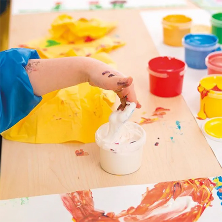 use leftover paint for kids crafts