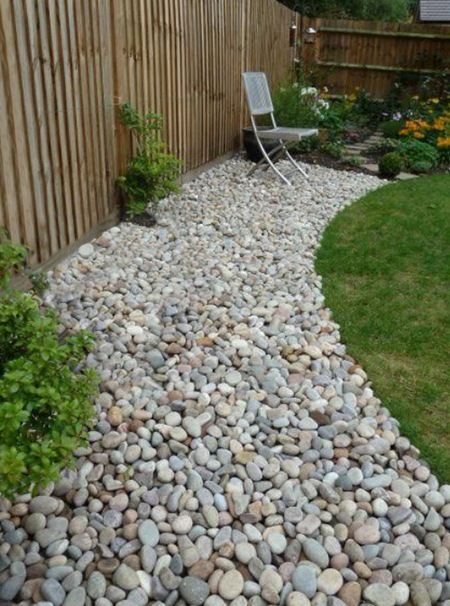 pebble over soil on beds
