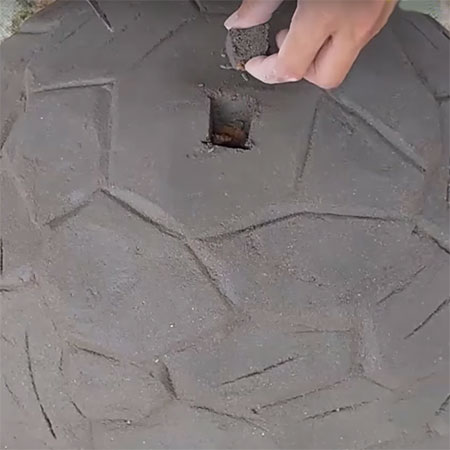 concrete pots with sand mold