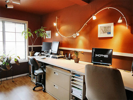 mounted office lighting track desk tips offices amazing interior cool decor orange furniture living modern choice dzine dark wooden fixtures