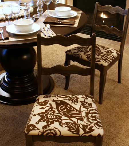 Recover those ugly dining chairs!