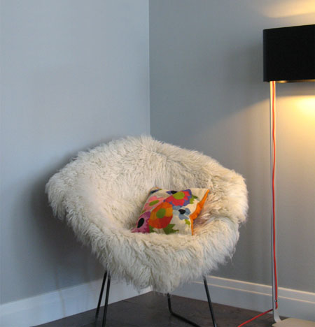 Faux fur upholstered chair
