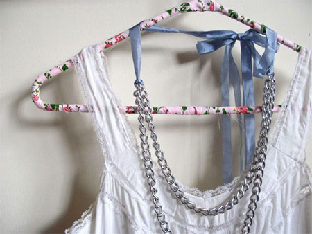 Fabric wrapped coat hangers