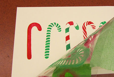 Stencilled Christmas or greeting cards 