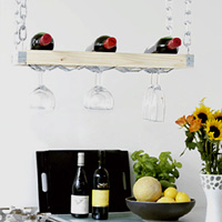 DIY hanging wine rack
