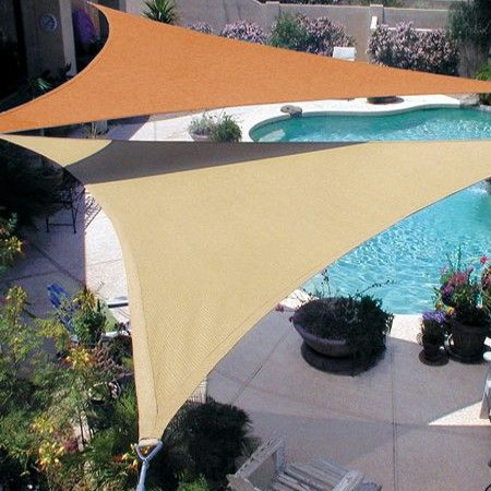 Sail shades for a cooler garden