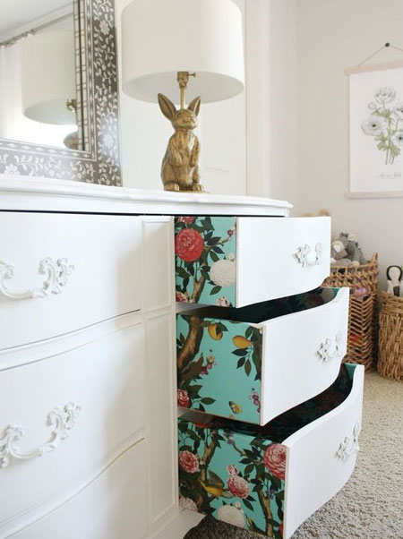 wallpaper to drawer sides