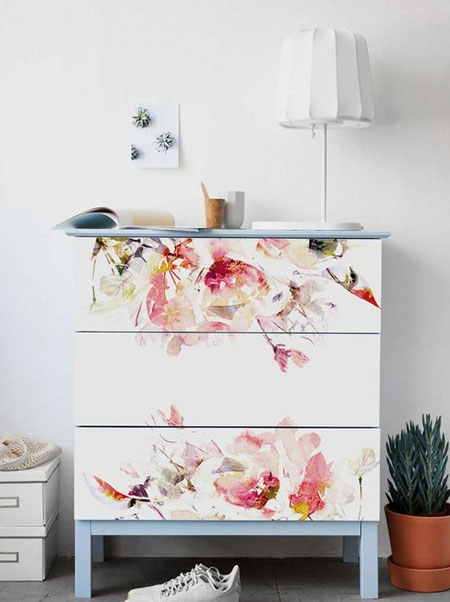 wallpaper chest of drawers