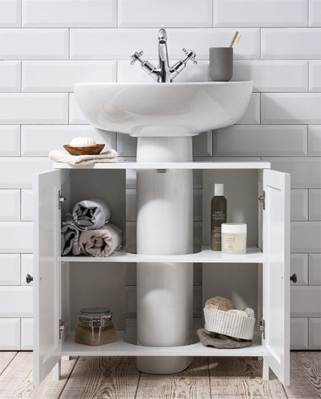 The Pedestal Sink Shelves