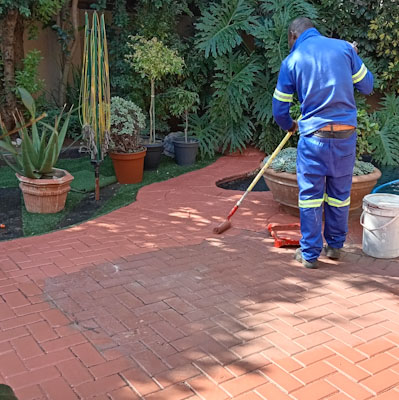 best way to paint paving or concrete