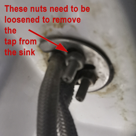 how to remove tap fitting from sink